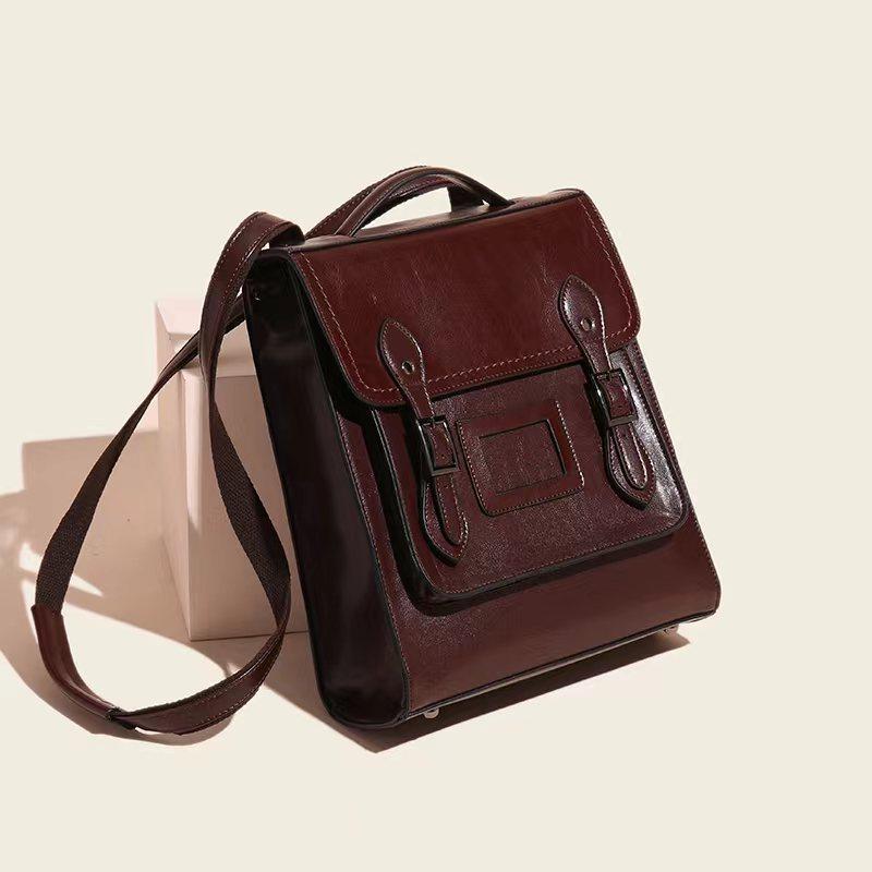 Женская сумка из натуральной кожи Premium Sense Cowhide Backpack Универсальная сумка Preppy Commuter Bag Рюкзак большой вместимости