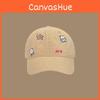 Stylish Bear Embroidered Baseball Cap For Girls Cotton Casual Sun Hat