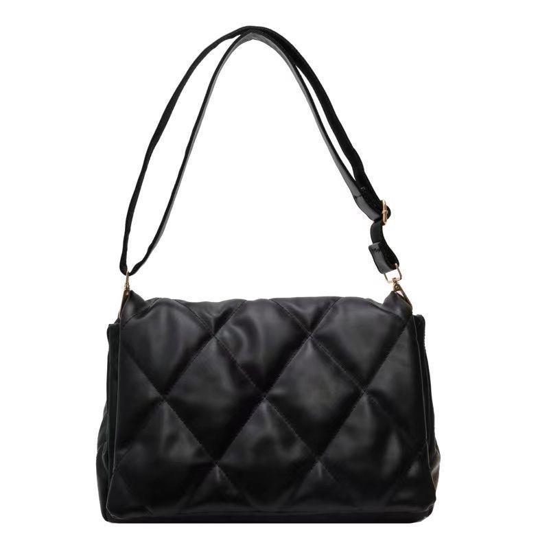 Пуховая женская сумка осень-зима 2024 года, новая модная ромбовидная маленькая квадратная сумка, универсальная сумка через плечо большой вместимости