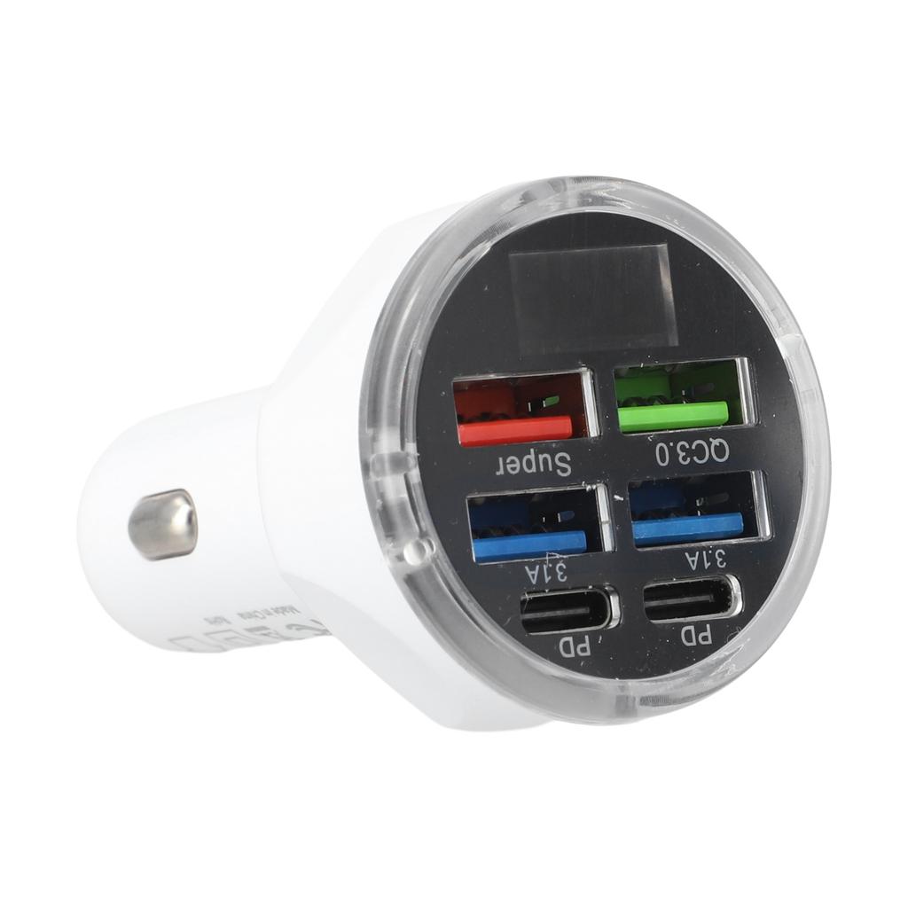 6 портов USB автомобильное зарядное устройство для телефона светодиодный цифровой дисплей PD 12 В/24 В для QC3.0 быстрое зарядное устройство для телефонов Bluetooth-совместимые устройства