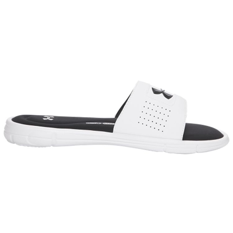 Under Armour Ignite 5 Slide White Black Men Sneakers 1287318-100