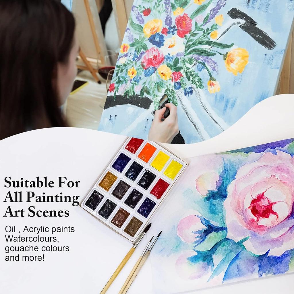 32 Pcs Paint Brushes for Acrylic Painting, Premium Nylon Bristles with Round, Filbert, Flat, Fan, Angle, Fine Detail Brush, Paint Brush Set