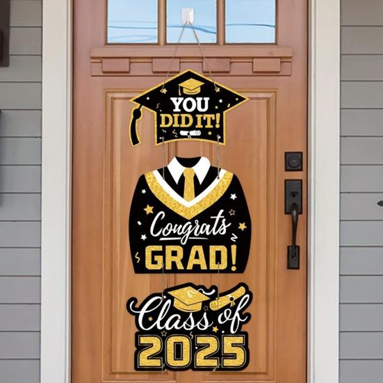 Выпускной 2025 года, подвесная табличка для входной двери Выпускной 2025 года Приветственная табличка для украшения крыльца выпускного