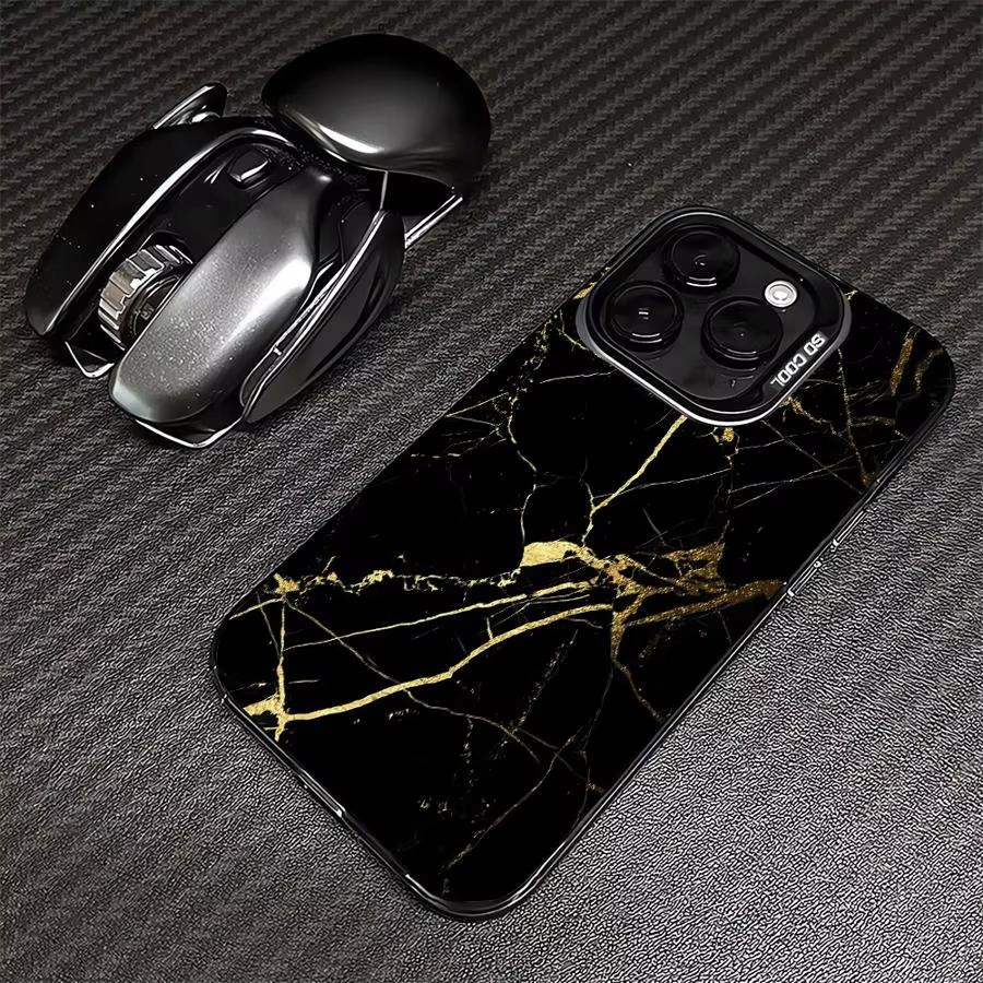 Роскошный Чехол для Телефона с Мраморным Цветовым Рисунком Для iPhone 16 15 14 13 12 11 Pro Max 7 8 Plus XR XS Max Ударопрочный Силиконовый Матовый Чехол