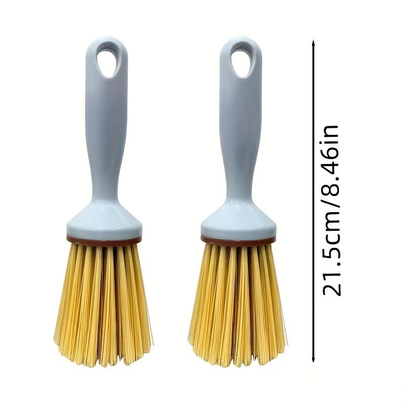 1pc Multi-Purpose Household Cleaning Brush, Cylindrical Handle Long-Bristle Pot and Bowl Scrubber, Tabletop Cleaner. Suitable for Household Cleaning