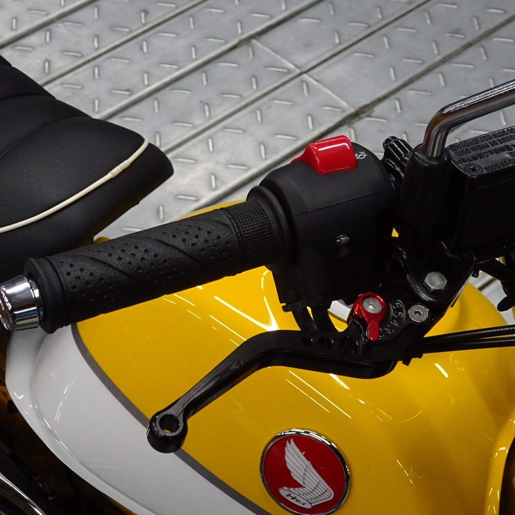 H216 Gray Honda Brake and Clutch Fits Monkey GROM (Red) Levers, 6-Level Adjustment, Short, CL250, 125, 400X, CBR400R, Etc.