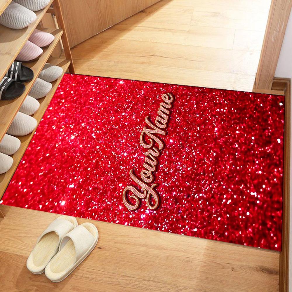 Rose Personalized Text Floor Rug Office Rug Suitable for Dining Room Hallway Kitchen Decorate room Anti-slip Rug Decorate Offices Gift for Festivals