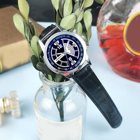 Мужские кварцевые часы с круглым циферблатом из сплава, регулируемый ремешок из искусственной кожи без задержки, высокоточные наручные часы для проверки времени, деловые часы для поездок на работу