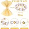 20pcs Pearl Napkin Rings Silver Holder Imitation Beaded White Elegant Rhinestone Serviette Rings Buckle for Wedding