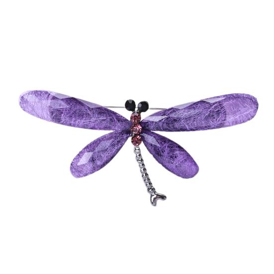 Ослепительная брошь в виде насекомых-стрекоз, мультяшная акриловая брошь с кристаллами, универсальное пальто, аксессуары для одежды, корсаж