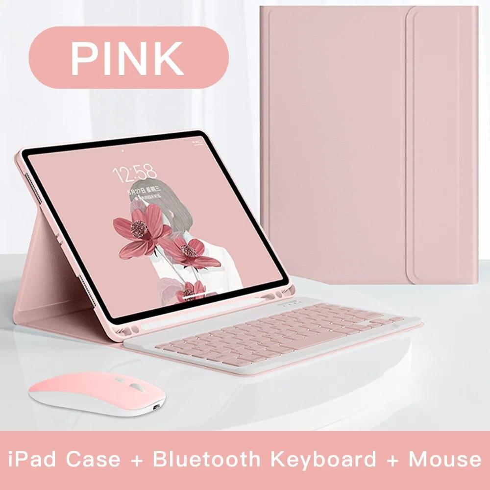 Кожаный чехол для планшета для iPad Pro 11 Air4/5th Bluetooth-клавиатура для iPad 9/10 поколения Чехол с противоударным защитным чехлом для перьев