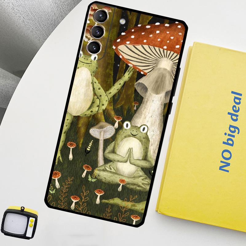 Винтажный ретро чехол для телефона с лягушкой и грибами для Samsung Galaxy S25 Ultra S20 S21 S22 S23 Plus S24 Ultra S9 S10 S25 FE
