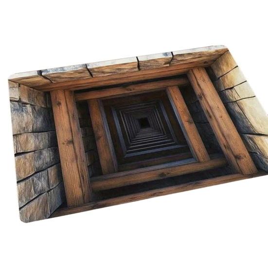 3D Optical Illusion Floor Mat Non-Slip Vision Rug with Stunning 3D Visual Effect Design Area Rug for Living Room Bedroom Hallway Easy Care Carpet