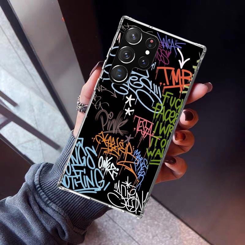 Graffiti Fashion Cool Phone Case For Samsung Galaxy S23 S24 S25 Edge S26 Ultra S22 + S21 Plus S20 FE Cover Silicone Print Shell