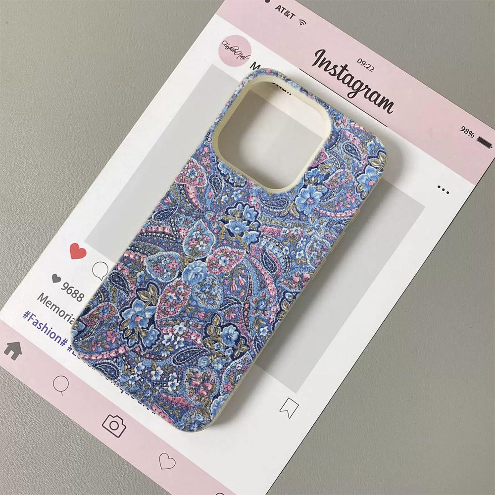 Vintage Style Floral Mural Pattern Silicone Phone Case For iPhone 17 Pro 17Air 13 16 15 14 12 11 Pro Max Soft Bumper Cover Funda