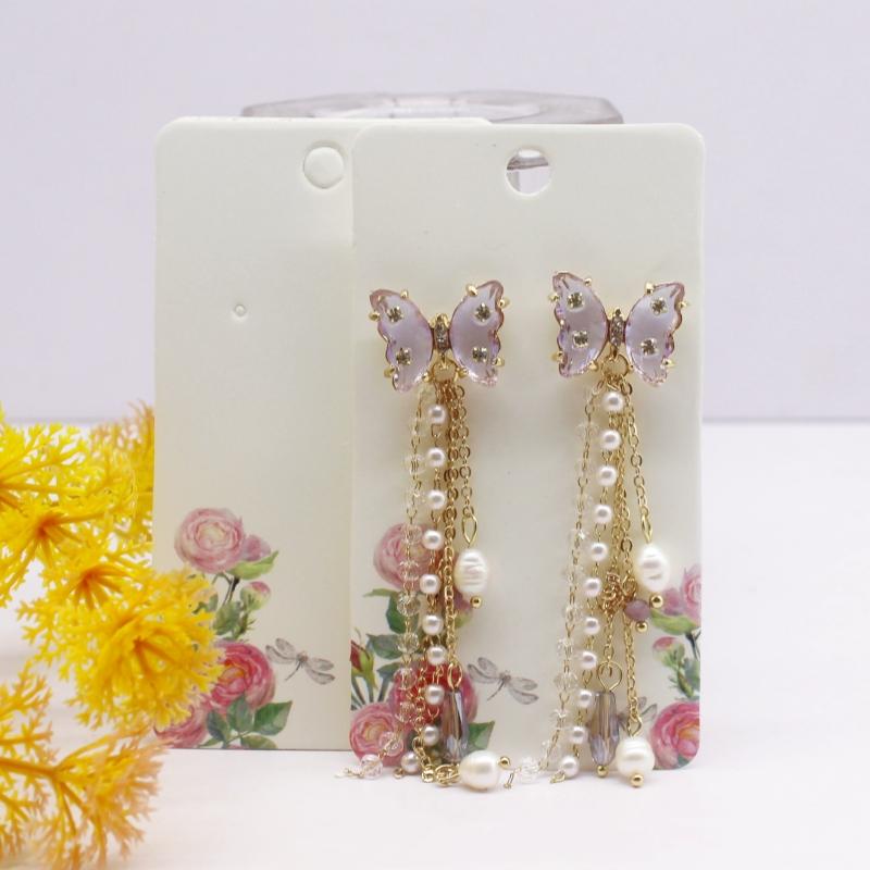 50pcs 5x9cm Earrings Cards Paperboard Jewelry Newest Arrived Popular Display Cardboard Hot Sale Fashion Design Delicate Cards
