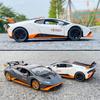 1:24-масштабная литая под давлением модель автомобиля из сплава для Lambo Huracan STO 2021, модель автомобиля с откатным механизмом, игрушечные автомобили со светом и звуком для коллекции для детей и взрослых