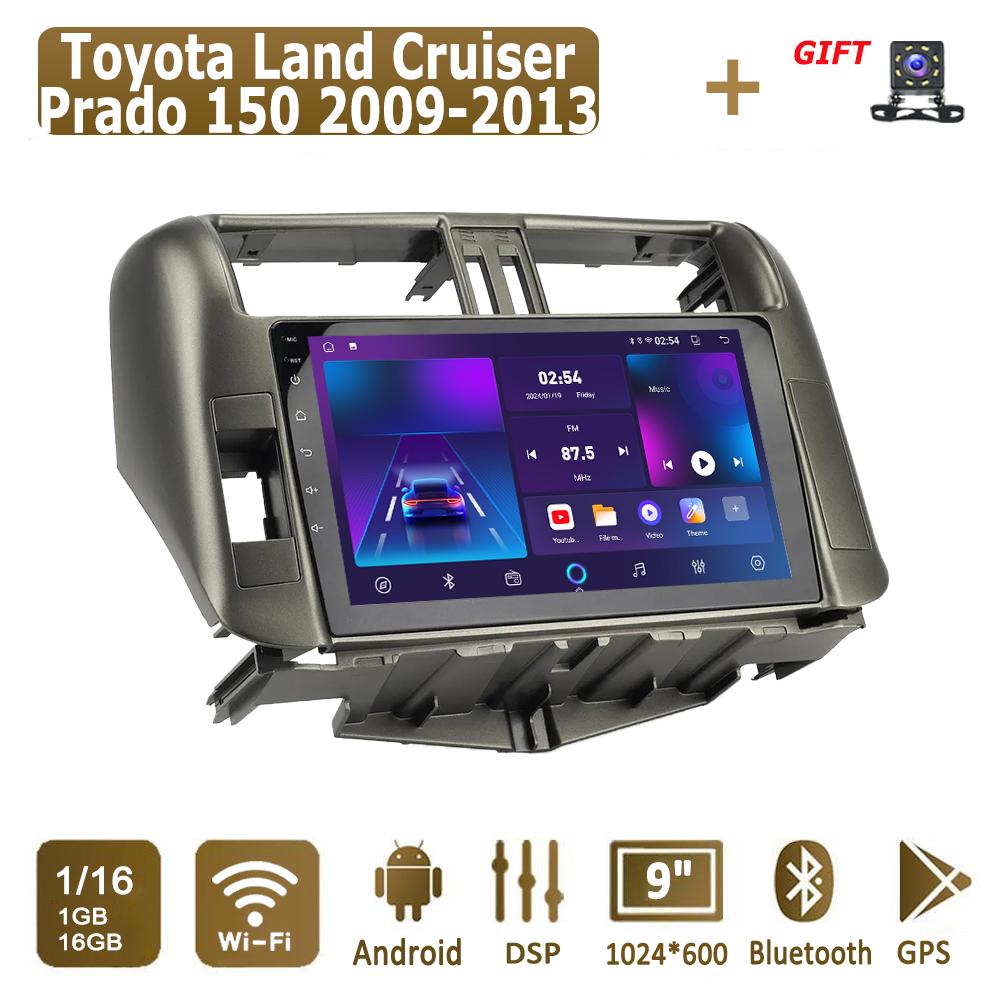 Android Carplay автомобильное радио для Toyota Land Cruiser Prado 150 2009-2013 мультимедийный проигрыватель головное устройство стерео GPS навигация BT WIFI 4+64 ГБ