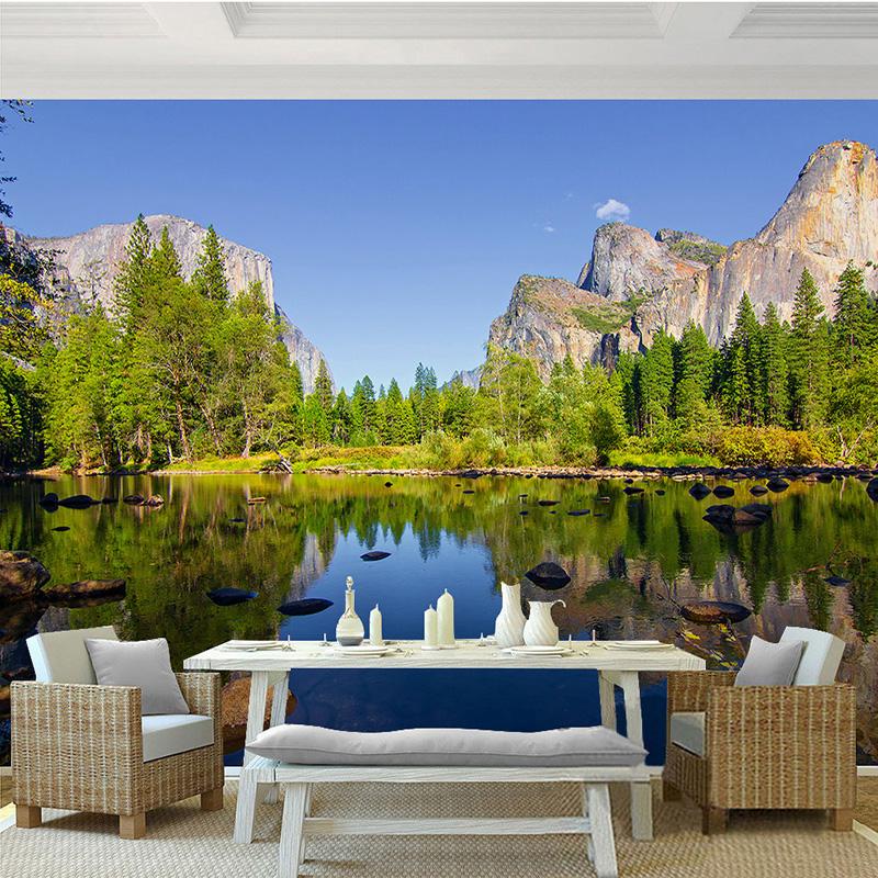 Озеро Пейзаж Природа Обои Гостиная Столовая Интерьер Декор Classic3D Фреска