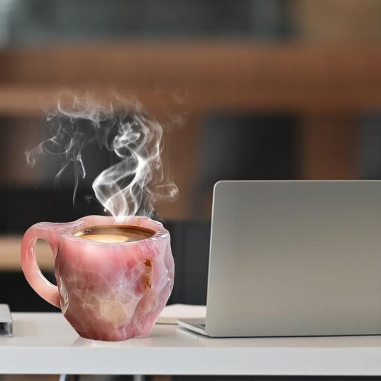 Кофейные кружки, искусственный хрусталь, минеральная кофейная кружка, 11 унций, смоляная чайная кружка для домашнего офиса, термокружка для питья из искусственного хрусталя, подарок для любителей кофе