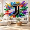 Juventus FC Wall Tapestry, Soft Fabric Wall Hanging, Decorative Backdrop For Bedroom Home Wall Art