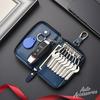 SQLI6 Leather Car Key Cover Case Multifunction Unisex Zipper Wallet Accessory For BMW 1 3 5 7 Series X1 X3 X4 X5 F10 F15 F16 F20 M3 M4