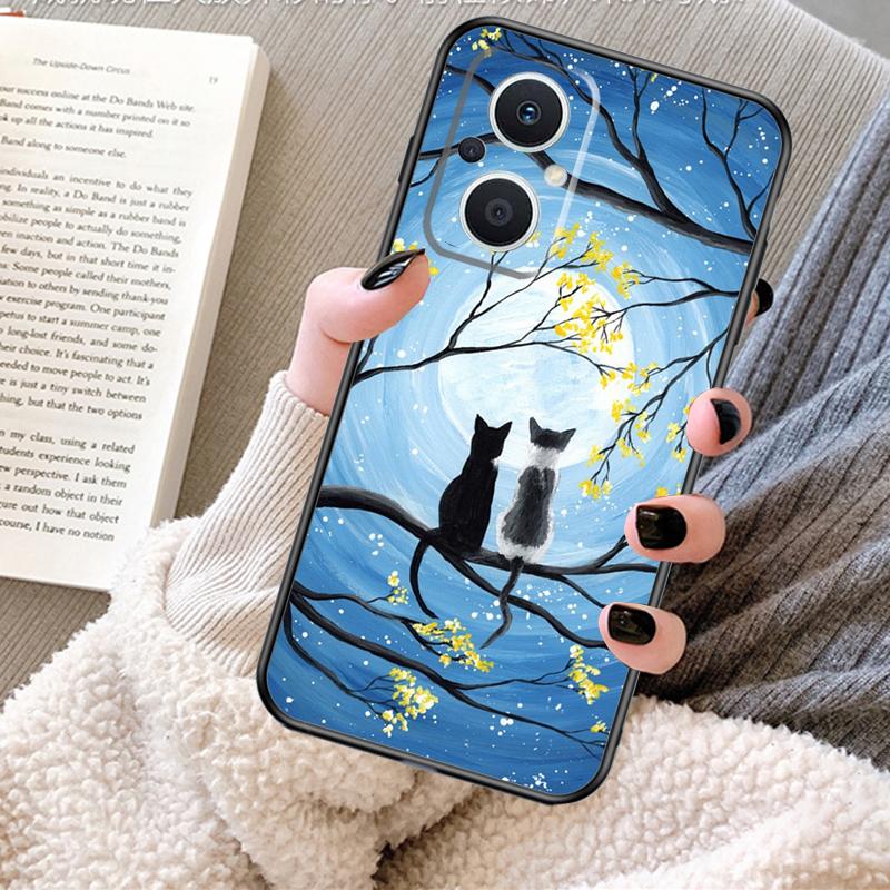 Space Happy Cats Case For OPPO Reno 13F 13 12 F 11 8T 7 8 10 Pro OPPO Find X8 X6 Pro X3 X5 Lite Cover Fundas
