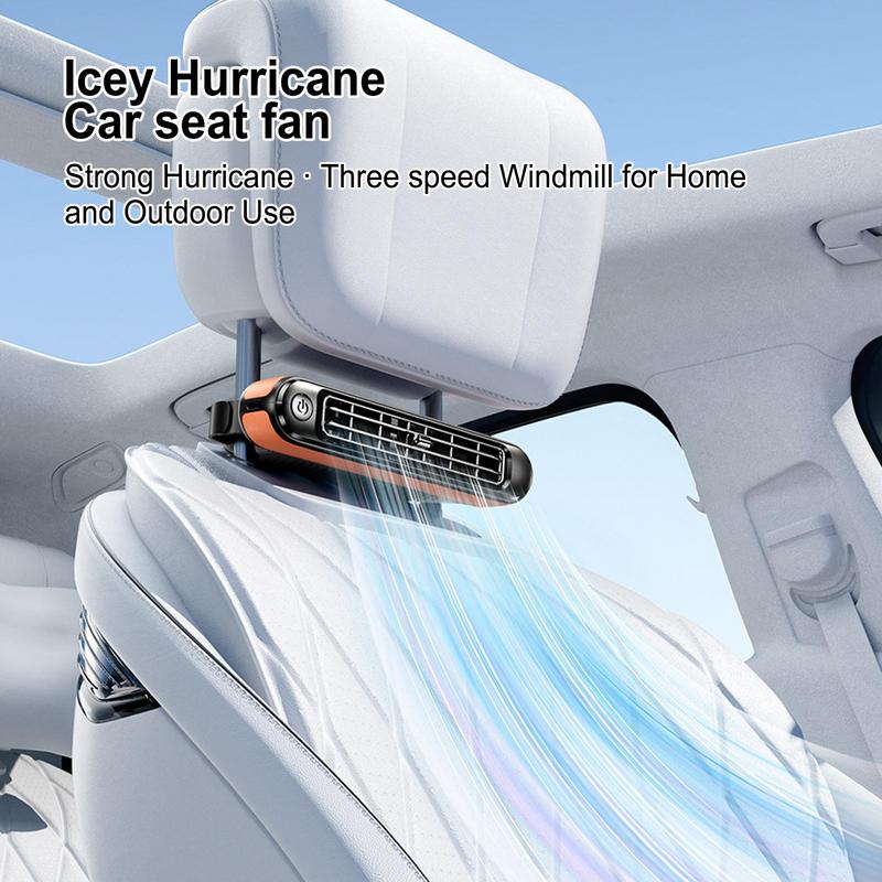 Вентилятор охлаждения переднего сиденья с питанием от USB, безлопастной вентилятор для подголовника автомобиля, 3 скорости, регулируемый, мощный вентилятор для салона автомобиля, подходит для автомобиля
