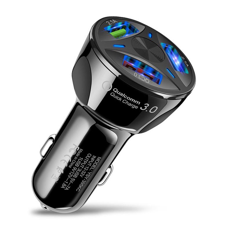 Автомобильный адаптер-зарядка USB с портом быстрой зарядки QC3.0, адаптер прикуривателя для iPhone, Samsung, Huawei, Xiaomi, быстрая зарядка автомобиля