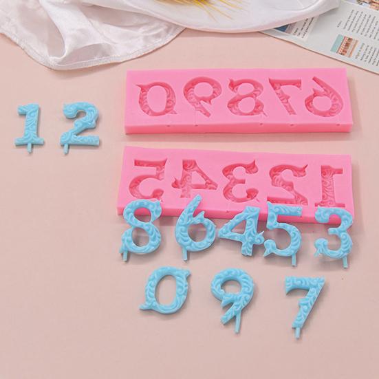 Набор силиконовых форм 2 шт. Антипригарная форма для маффинов, помадки, торта, шоколада. Термостойкая 3D форма в виде цифр. Цифры 0-9. Формы для выпечки с тиснением.