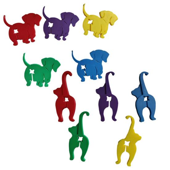 5 шт. Зажим для пакета с хлебом для кошек, многоразовый зажим для пакета со снеками в виде собачьей попы, напечатанный на 3D-принтере, зажимы для пакетов с едой в виде кошачьей попы для чипсов, хлеба, фруктовых пакетов