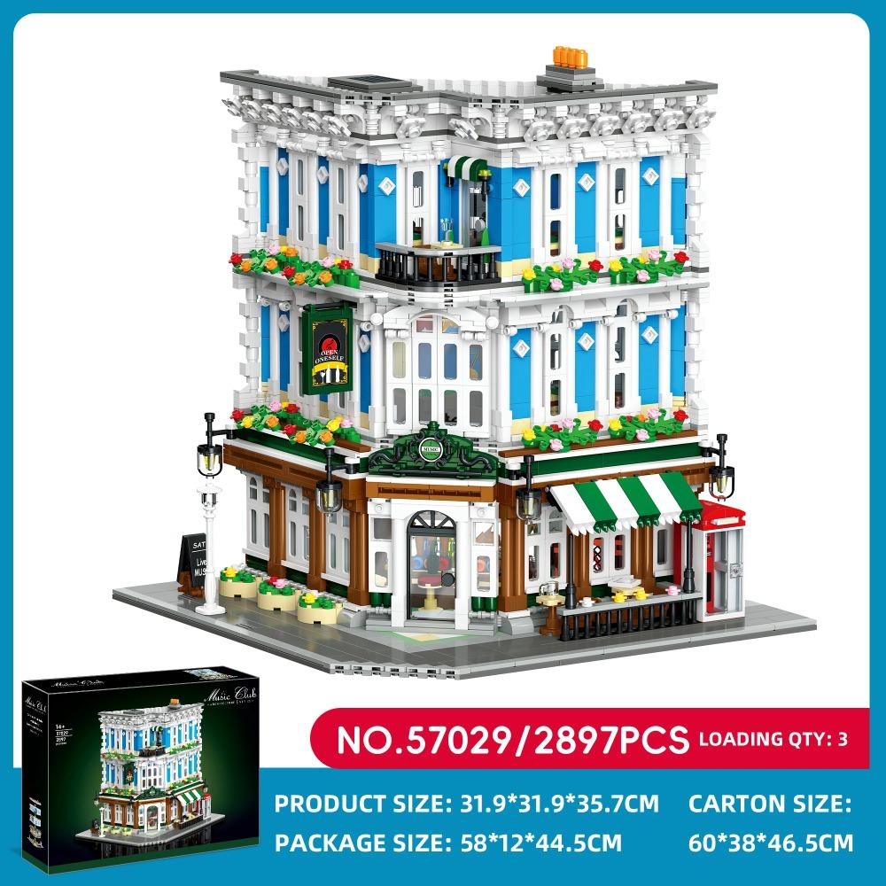 City Street Scene Building Blocks Set Modular House DIY Bricks Model Kit Creative Assembly Toy Decor Collectible Gift for Adults