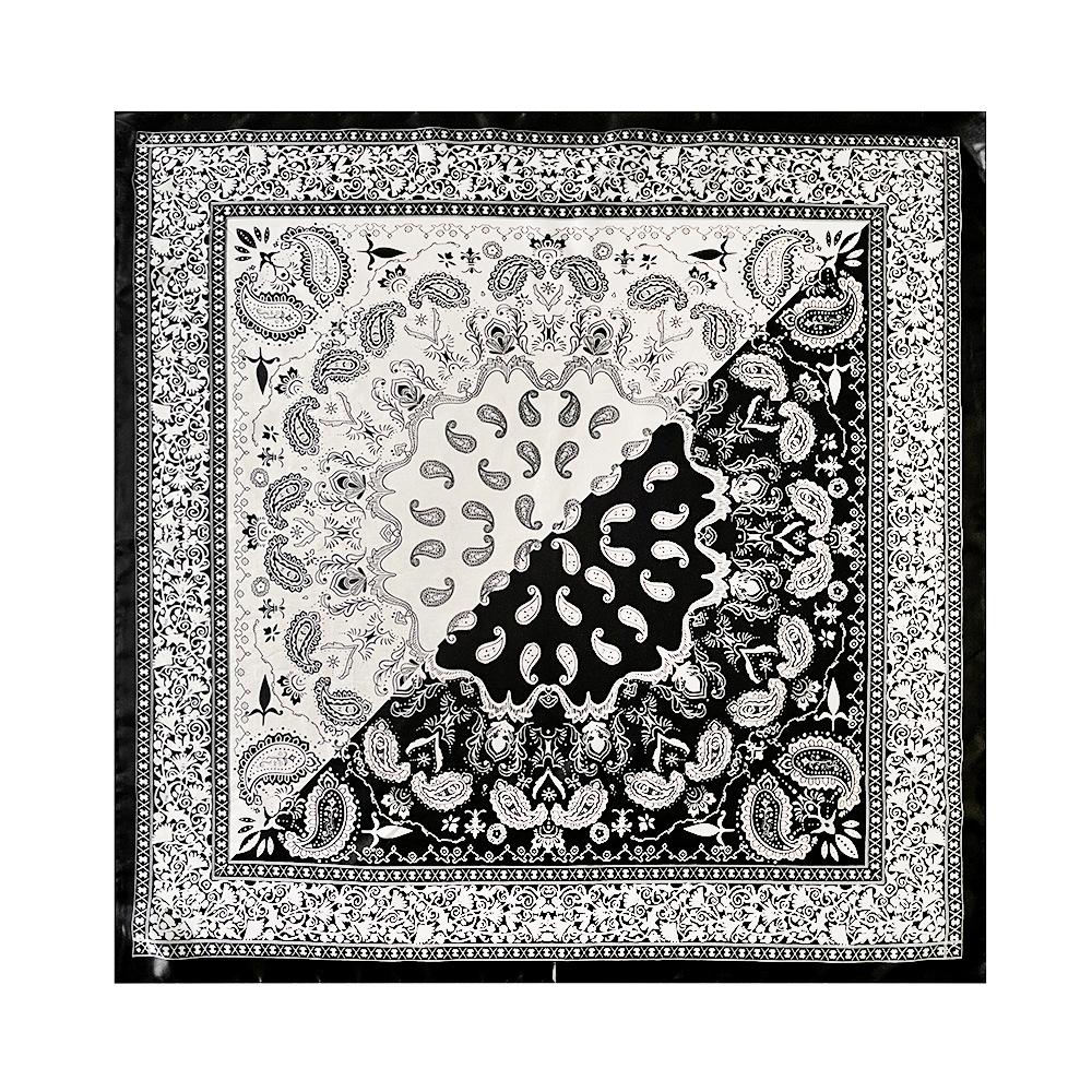 90*90CM Cashew Print Square Hijab Scarf Elegant Ladies Soft Satin Shawl Stylish Women's Decorative Beach Towel