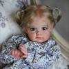 24-дюймовая мягкая тканевая кукла-реборн Maggi Wear Blue Floral Romper, ручная работа, 3D-раскрашенная имитационная кукла, реалистично выглядящая кукла-реборн для косплея, девочка