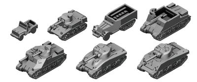 Pit Road 1/700 Серия MI Вторая мировая война США. Набор военных машин 1 Пластиковый модельный комплект MI07