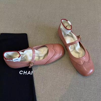 Винтажные туфли Мэри Джейн на плоской подошве с гравировкой слова Brock, с открытым верхом, из мягкой кожи, розовые, одинарные