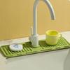 Kitchen Sink Splash Guard Silicone Faucet Drying Mat Dish Sponge Soap Holder Bathroom