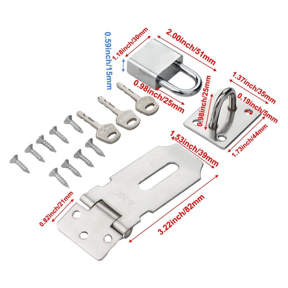Burglar-Proof Household Door Clasp Lock Gate Bolt Shed Latch Padlock Hasp