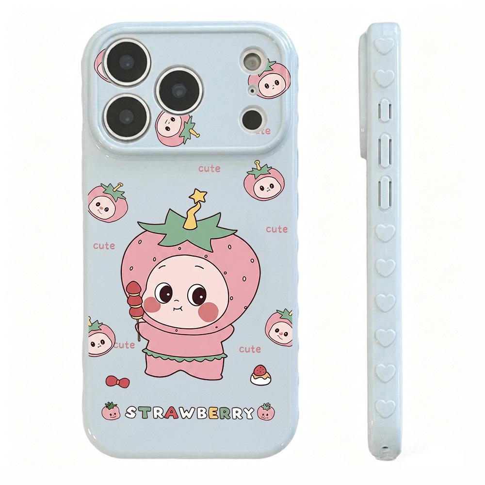 Звезда с клубничной головой для чехла на телефон Apple iPhone17 16promax 15 полностью защитный 14 новый 13 женский 12