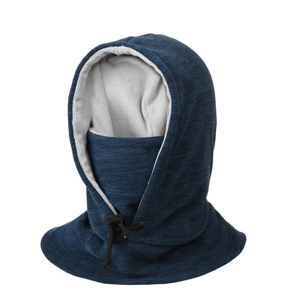Winter Warm Fleece Beanies Hats For Men Thermal Windproof Skull Bandana Neck Warmer Outdoor Sports Skiing Scarf Thermal Cap