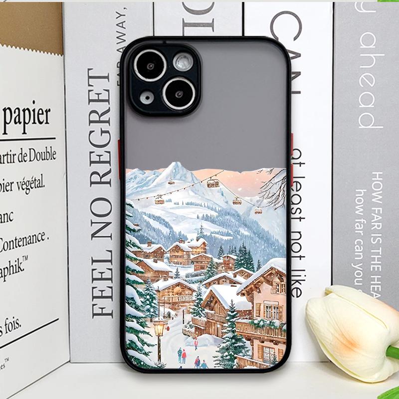 Чехол для телефона Ins в мультяшном рождественском стиле для Samsung Galaxy S25 S24 FE S23 Ultra S22 Plus S21 S25 FE A73 A72 Художественный чехол с изображением городского пейзажа