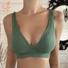 Women Deep V-Neck Bra Cotton Bralette Sexy Tank Top Wide Strap Backless Ladies Lingerie M-XL