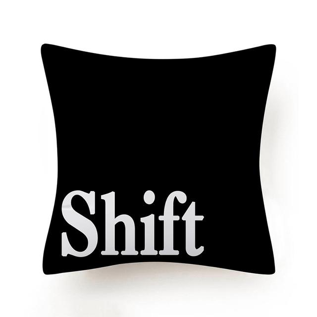 Клавиатура Jeanette Alt Del Ctrl с буквенным узором, чехол для подушки из полиэстера, черно-белая декоративная наволочка, домашний декор 45X45 см