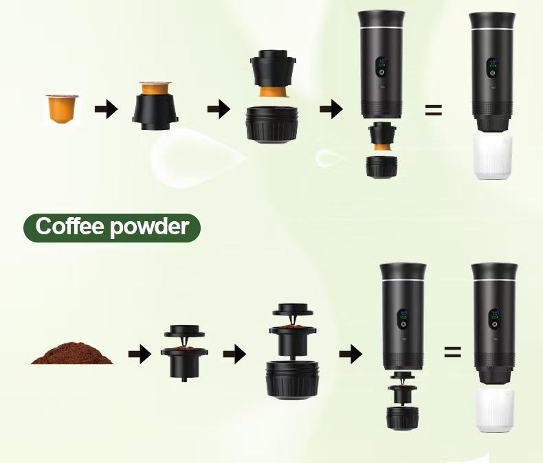 Upgraded Portable Capsule Espresso Machine - Small, Electric, Black