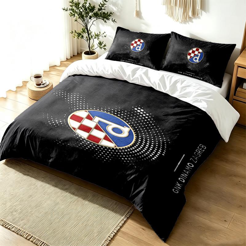 GNK Dinamo Zagreb 3pc Duvet Cover Set Simple Modern Bedding Set Wrinkle Resistant Soft Fabric All Season Use a perfect gift