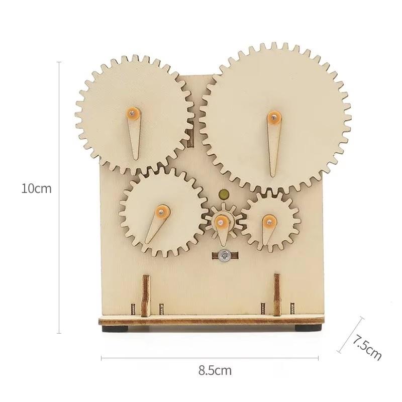 STEM  Wooden Mechanical Gear DIY 3D Puzzle Science Stem Model Building Kits Laser Cutting Action by Clockwork Gift Toys For Kid