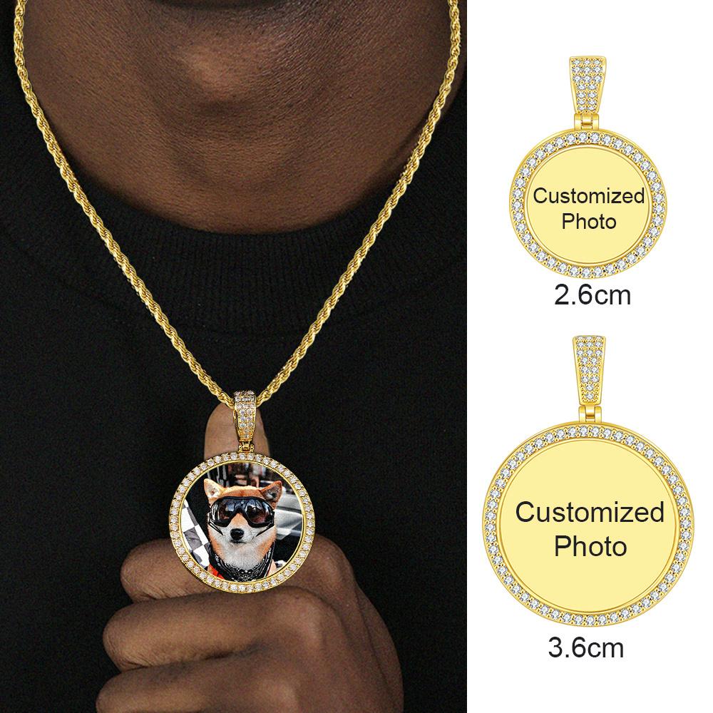 Couple Customized Photo Pendant For Men Women Ice-out Zircon Gold Color Rock Hip Hop Necklace Fashion Jewelry Dropshipping