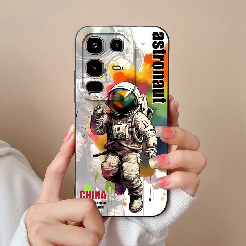 Для телефона Infinix Note 50 Pro Plus 40 50x Модный чехол с узорами «Звездное небо» и «Кот», Гладкий жидкий силикон, Высококачественный противоударный чехол для Infinix