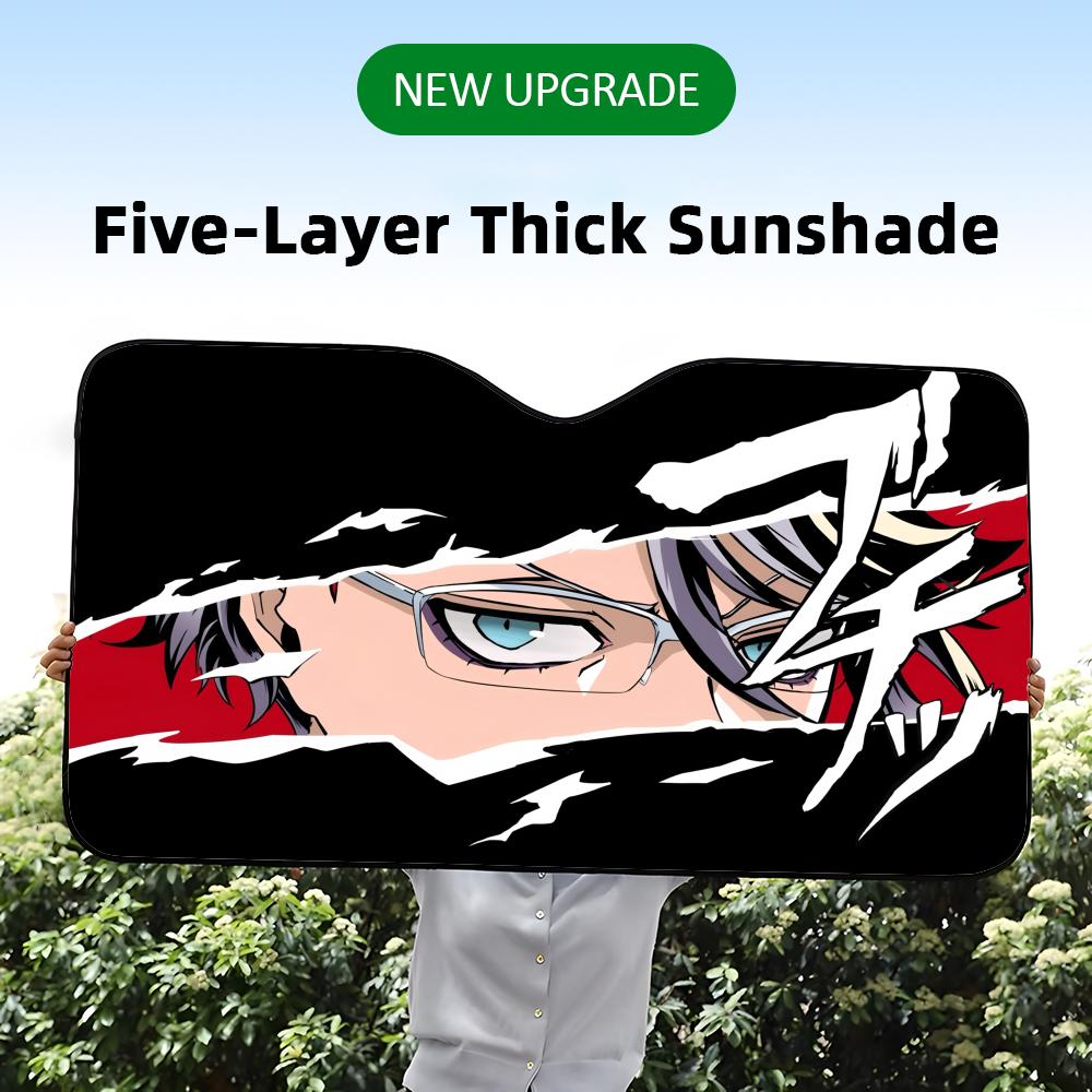Anime Sparkle eyes Sun Visor Reusable Aluminum Foil UV Protector Heat Five-Layer Insulation Windshield Sunshades