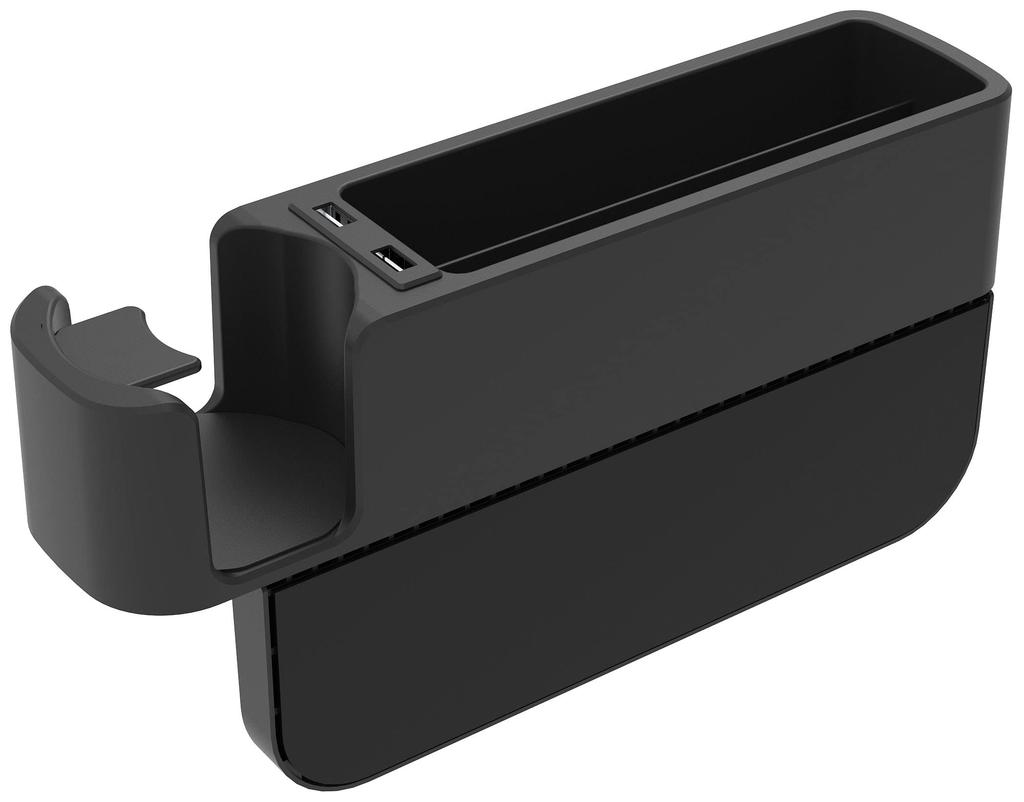 Kashimura Add a convenient storage pocket and drink holder to the side of your Two USB ports for convenient NDC-040 Black seat! built-in charging.